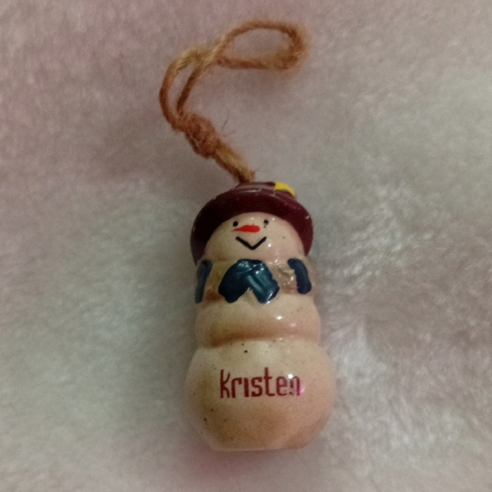 Charming Snowman Ornament with Red Hat